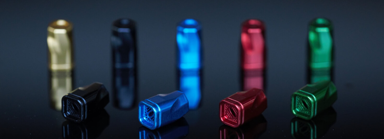 Color-anodized CNC machined aluminum parts in six colors
