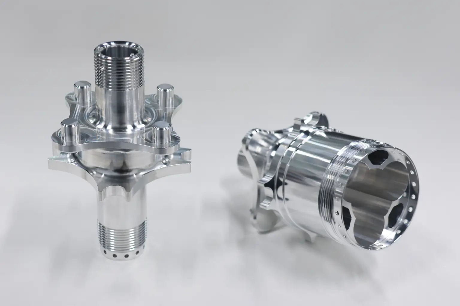 CNC machined aluminum wheel hubs for motorsport