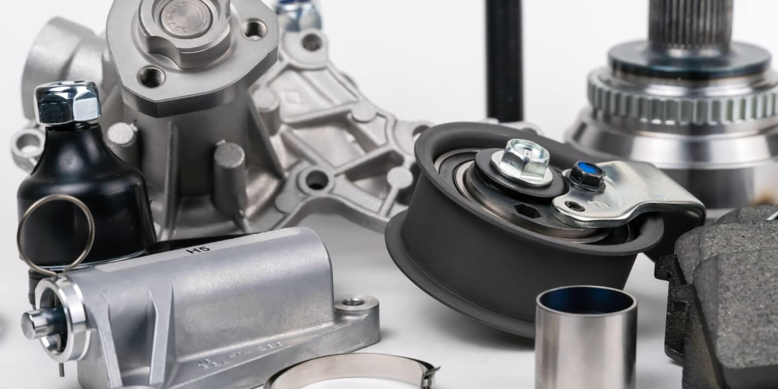 Collection of CNC turned and machined automotive components